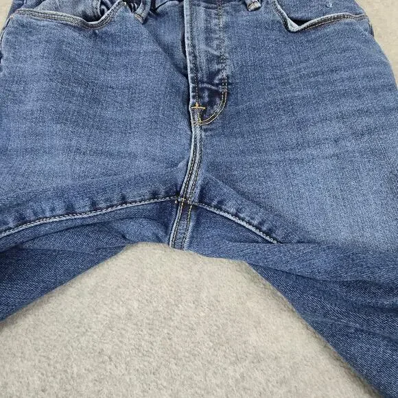 Good American Jeans Womens Size 6/28 Skinny Distressed Knee Frayed Hem 26" Waist - Picture 5 of 16